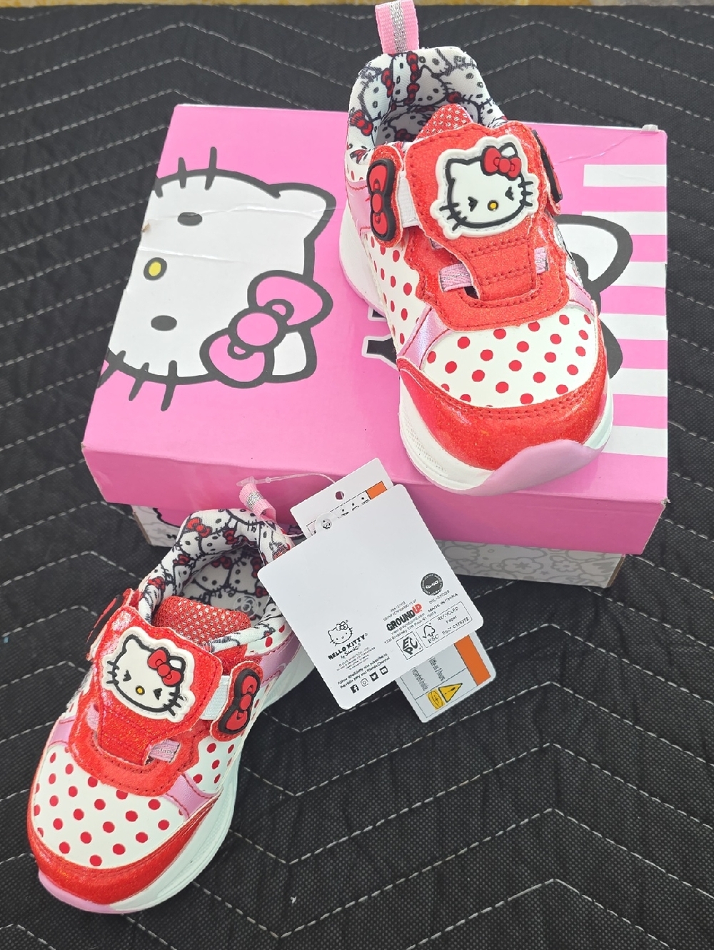 Hello Kitty Girls Pink & Red Polka Dot Sneakers